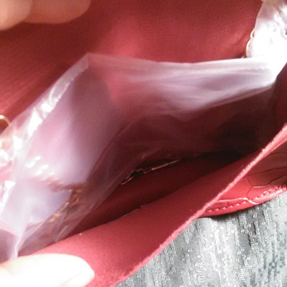 Faux Leather Red Mini Handbag - Picture 5 of 10